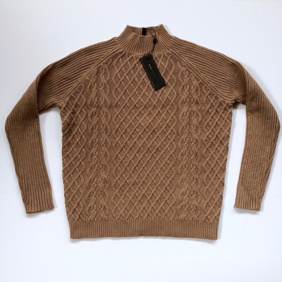 BCBG Cotton Rib Knit Mock Neck Pullover - Picture 6 of 8